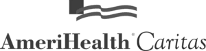 AmeriHealth Caritas logo featuring a stylized design with bold text.